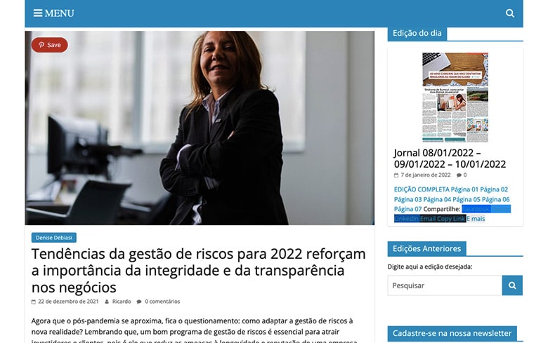 Tendências da gestão de riscos para 2022 reforçam a importância da integridade e da transparência nos negócios